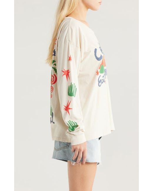 Daydreamer White X Coachella Collage Merch Long Sleeve Cotton Jersey Graphic T-Shirt