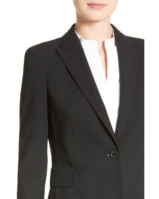 Akris Punto Black Long One-Button Jacket