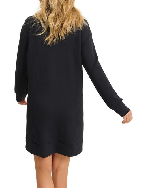Tommy Bahama Black Palm Voyage Half-Zip Long Sleeve Sweatshirt Dress
