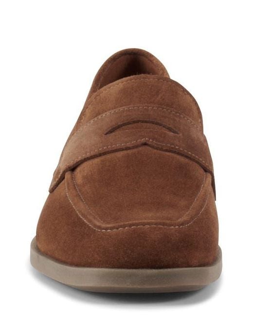 Vagabond Brown Troy Square Toe Suede Penny Loafer for men