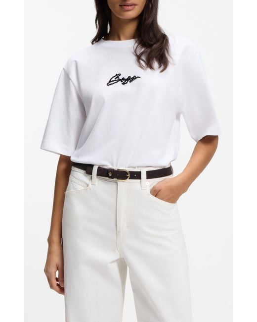 Boss White Cotton Tee