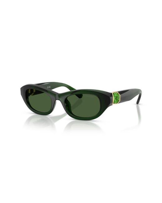 Swarovski Green 50Mm Small Pillow Sunglasses