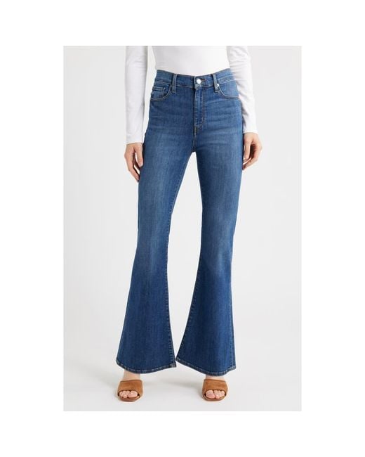 FRAME Blue The Icon High Waist Flare Jeans