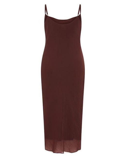 City Chic Red Kyra Crinkle Sateen Slipdress
