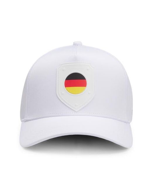 Boss White Poulin Lux Flag Patch Adjustable Baseball Cap for men