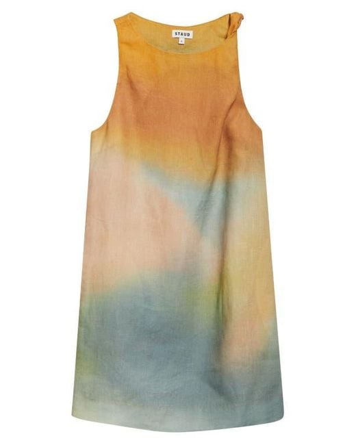 Staud Orange Boa Ombré Linen Shift Dress