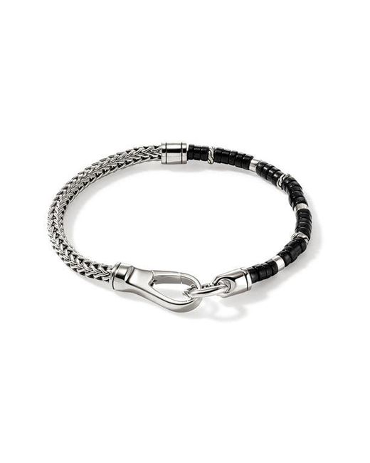 John Hardy Metallic Hesishi Chain & Stone Bracelet for men