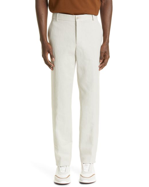 Loro Piana Twisted Lotus Flower Chinos in White for Men | Lyst