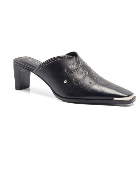 Free People Black Roxi Western Mule