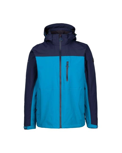 Trespass Blue Curbridge Tp75 Waterproof Jacket for men