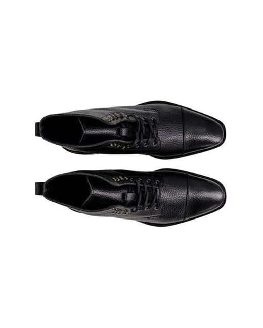 Anthony Veer Black Pembroke Cap-Toe Boot for men