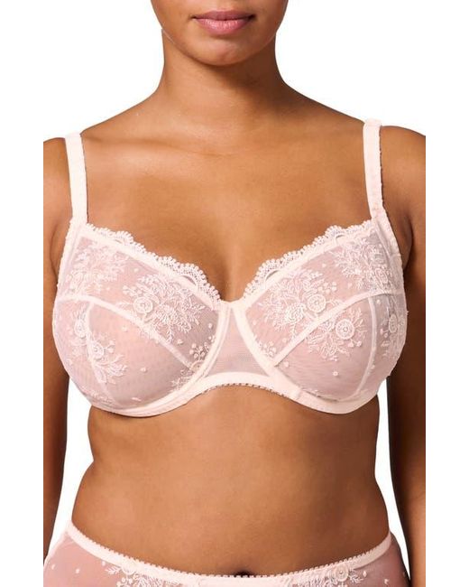Simone Perele Pink Intrigue Sheer Full Coverage Underwire Plunge Bra