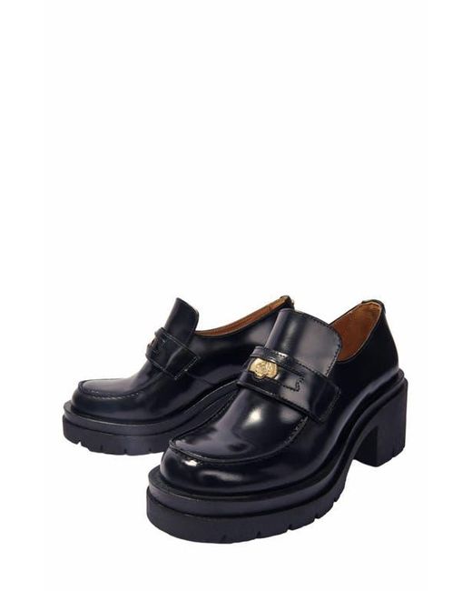 Maje Blue Heeled Loafers