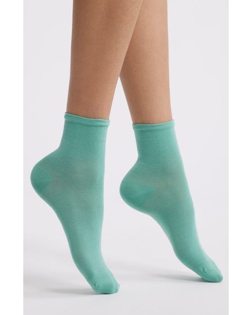 Hue Green Sleek Crew Socks