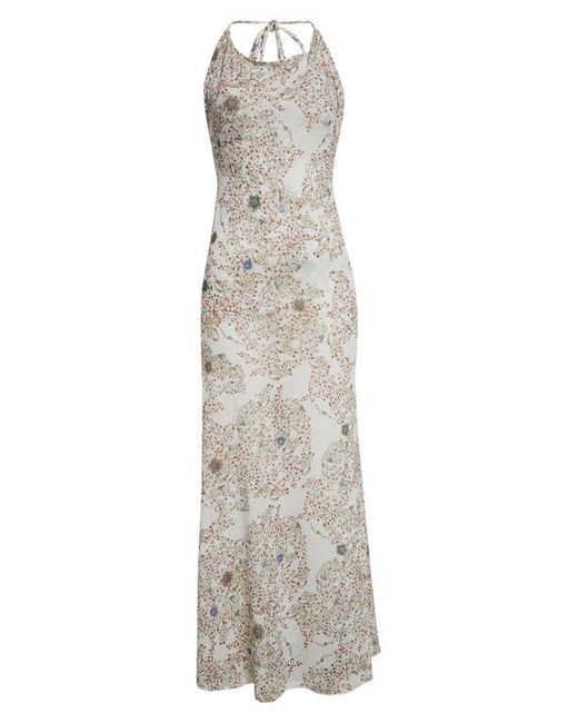 Siedres White Nensi Semisheer Open Back Maxi Dress