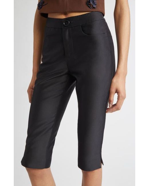 ShuShu/Tong Black Satin Capri Pants