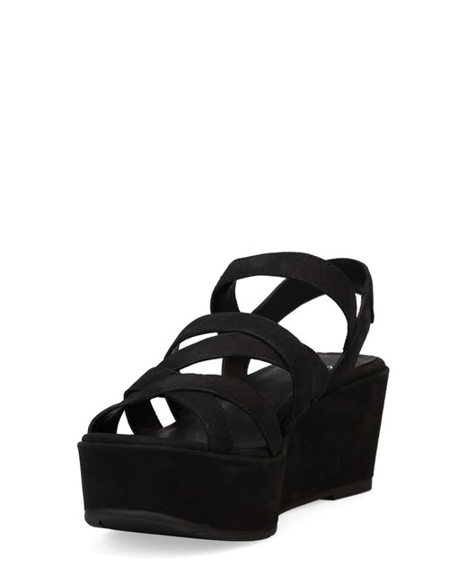 Eileen Fisher Black Mazy Slingback Platform Wedge Sandal