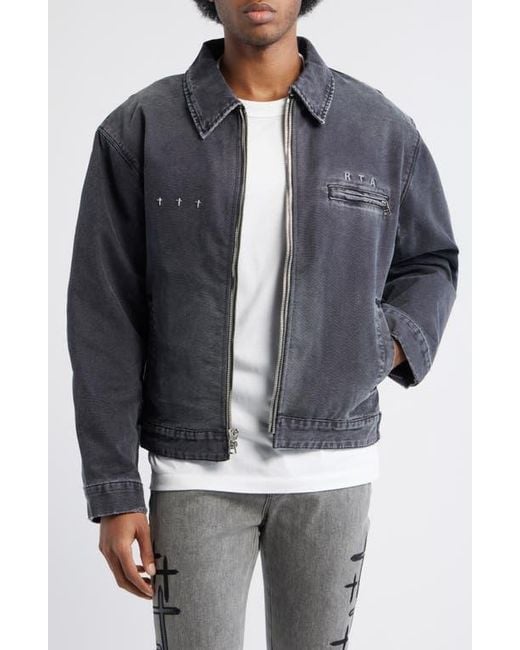 RTA Easton Denim Workwear Jacket in Black for Men | Lyst