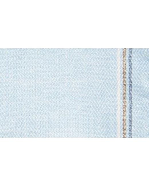 Jack Victor Blue Crestwool Solid & Houndstooth Check Reversible Silk Pocket Square for men