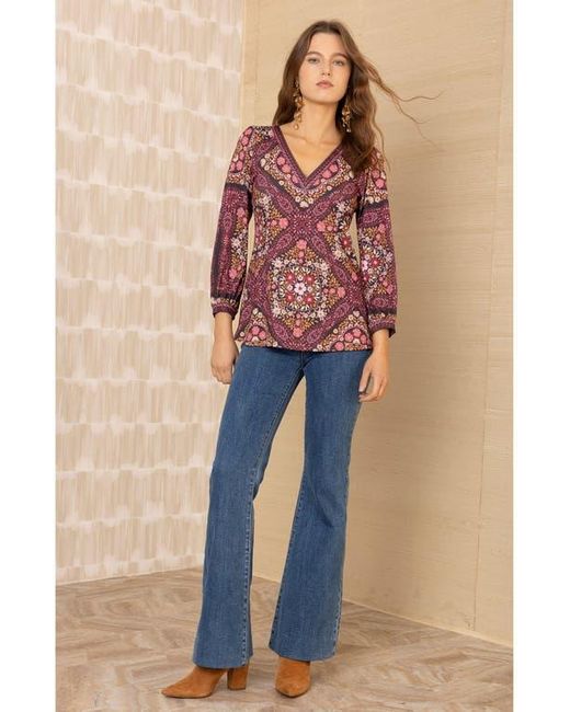 Hale Bob Red Paloma Jersey Top