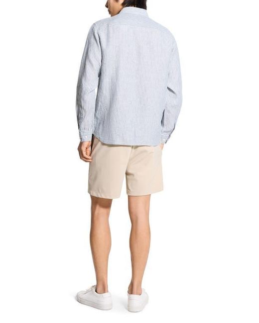 Theory Blue Irving Slub Linen Button-Up Shirt for men