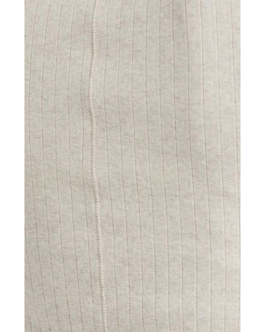 BP. White Cotton Blend Pointelle Henley Top