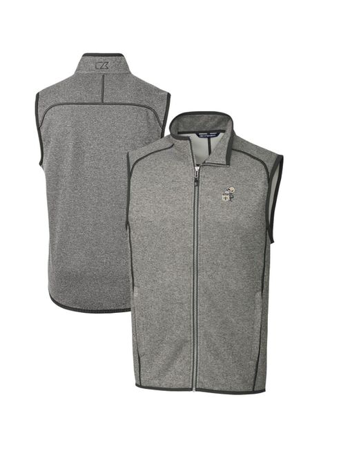 Cutter & Buck Gray New Orleans Saints Throwback Logo Mainsail Sweater-knit Full-zip Vest At Nordstrom for men
