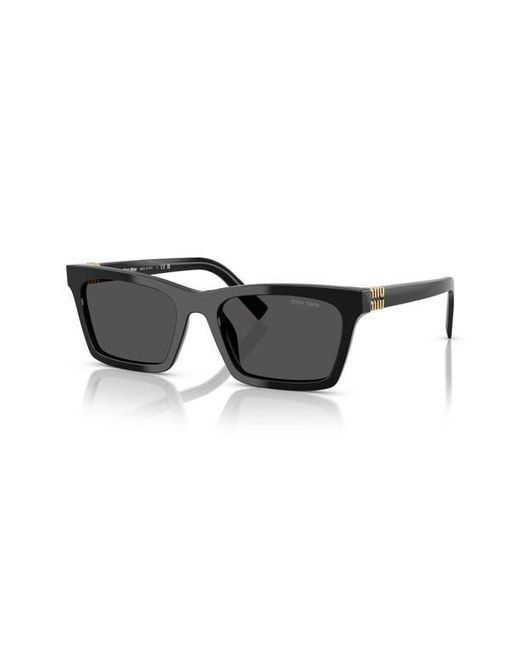 Miu Miu Black 55Mm Rectangular Sunglasses