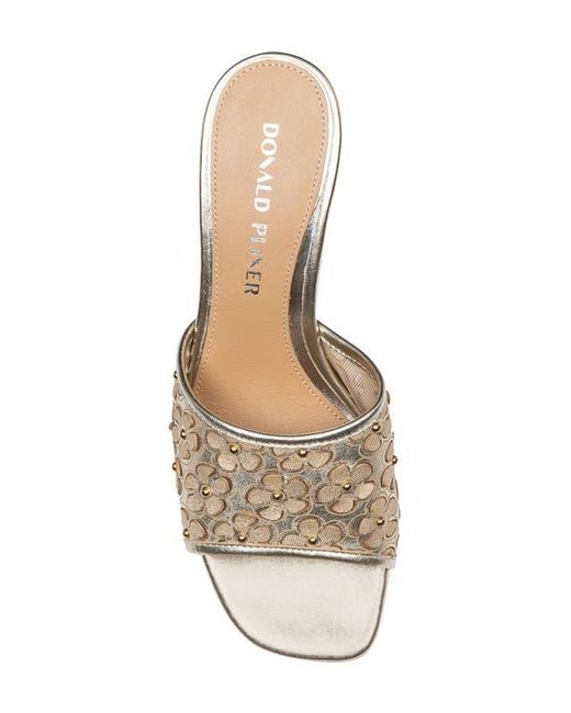 Donald J Pliner Metallic Rikki Kitten Heel Slide Sandal