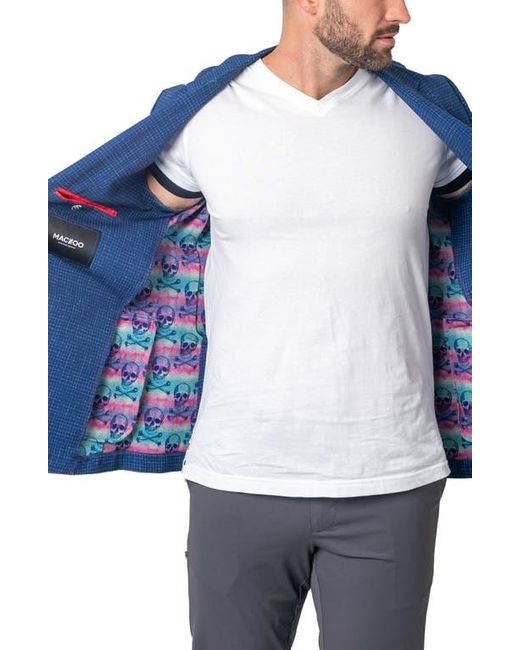 Maceoo Blue Unconstructed Squared Blazer for men