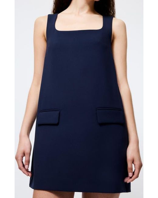 French Connection Blue Square Neck Shift Minidress