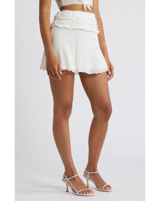 Something New White Mila Textured Miniskirt