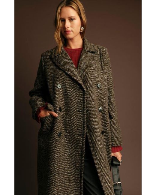 DELUC Brown Cameron Herringbone Coat
