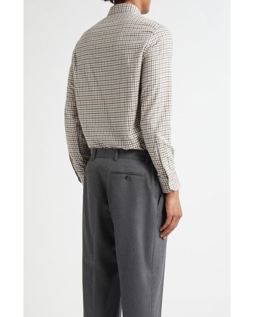 Boglioli Gray Check Button-Down Shirt for men