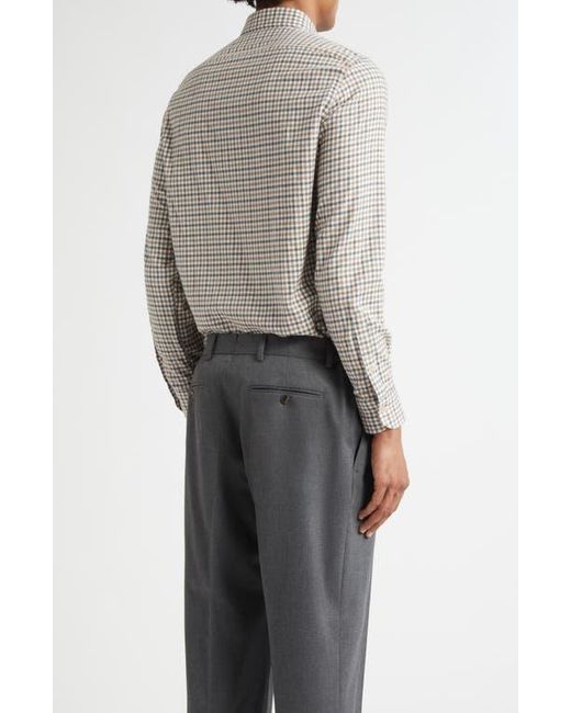 Boglioli Gray Check Button-Down Shirt for men