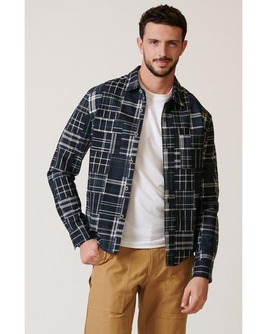 LEISURE LAB Blue Framework Button Up for men