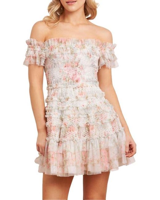 Needle & Thread White Madame Rose Elodie Mini Dress