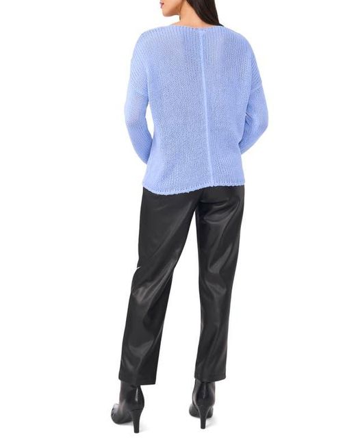 Vince Camuto Blue Seam Open Stitch Sweater