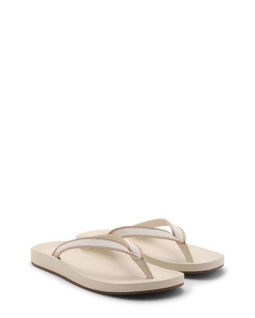 Mango White Stripe Flip Flop for men