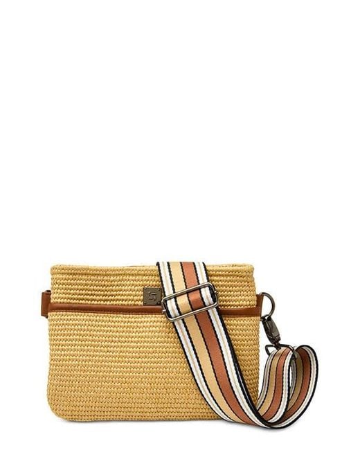 Think Royln Metallic Raffia Crossbody Bag