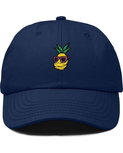Alix Blue Pineapple Embroidered Dad Hat for men