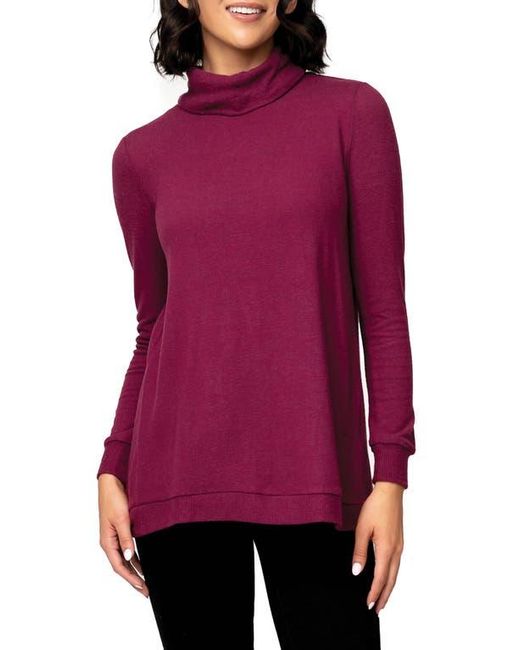 Gibsonlook Red Cozy Crossover Back Tunic Sweater