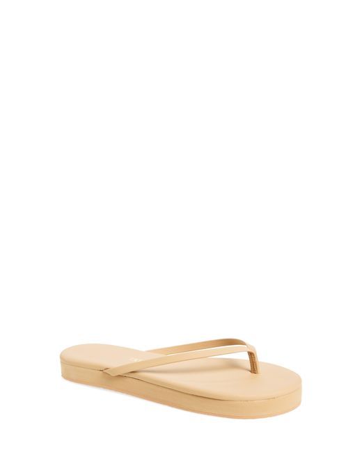 TKEES Natural Lily Platform Flip Flop