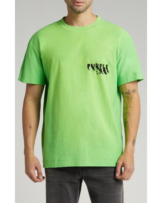 Purple Brand Green Oversize Graphic T-shirt for men