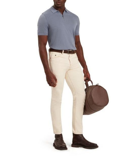 Ted Baker Blue Givrans Zip Polo Sweater for men