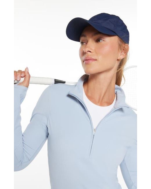 Zella Blue So Soft Actve Half Zip Pullover