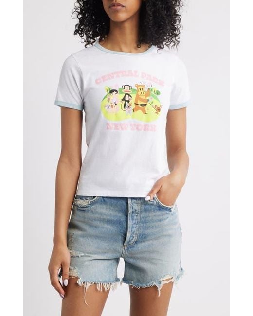 GOLDEN HOUR Blue Paul Frank Central Park Cotton Graphic T-Shirt
