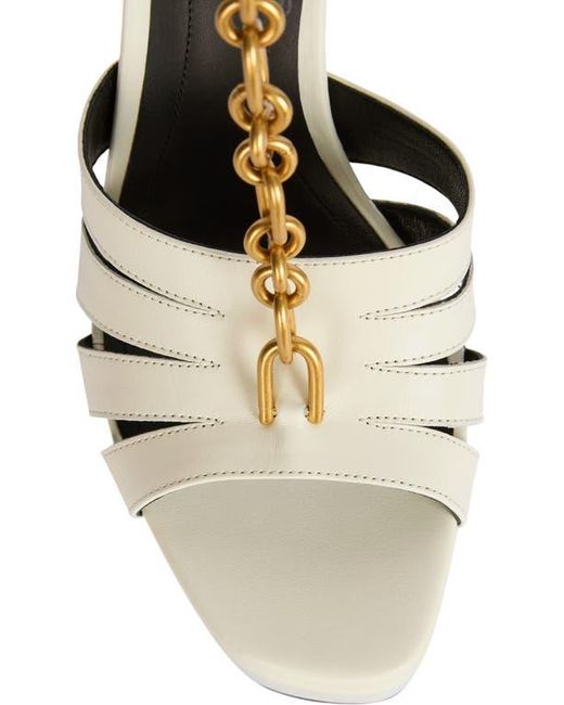 Balmain White Sync Platform Sandals