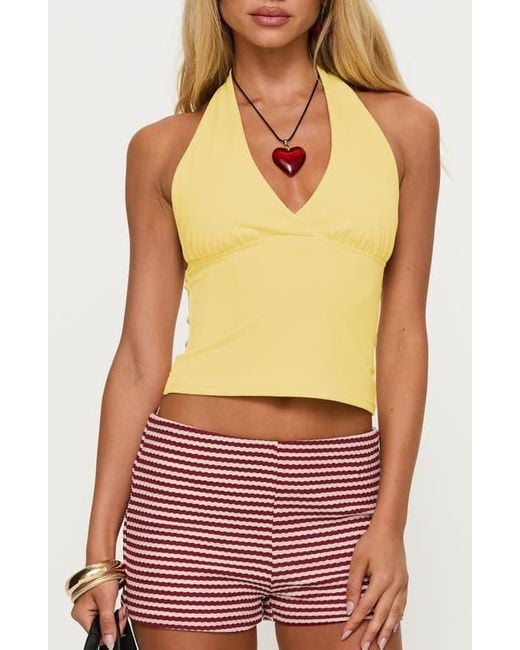 Princess Polly Red Whimsy Crop Halter Top