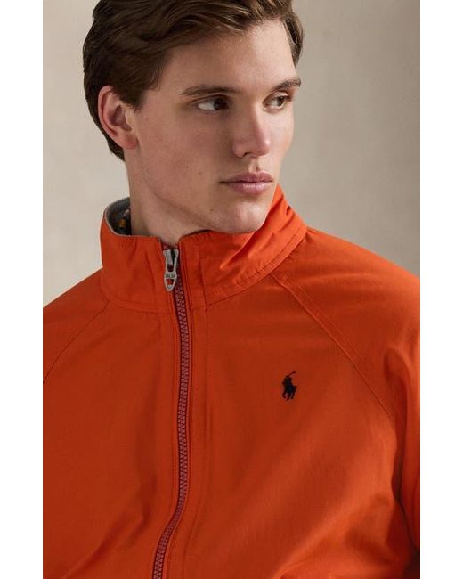 Polo Ralph Lauren Orange Embroidered Logo Raglan Sleeve Jacket for men
